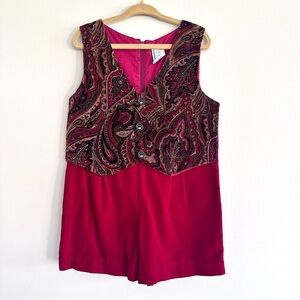 Vintage Toddler Paisley Vest Shorts Romper